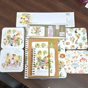 Legacy Publishing Cat and Floral Themed Stationery Set
